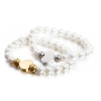 South Sea Shell Bracelets, 304 Stainless Steel, with Shell Pearl, Heart, fashion jewelry & for woman 8mm Approx 7.87 Inch 