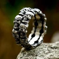acero inoxidable 304 anillo, Calavera, Joyería & diverso tamaño para la opción & para hombre, color original, Vendido por UD