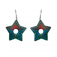 Wood Earring, Star, fashion jewelry & for woman 