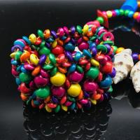 Bracelets en bois, vernis au four, bijoux de mode & multicouche & pour femme, multicolore, 50mm Environ 17.2 cm, Vendu par PC