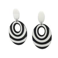 Acryl Tropfen Ohrring, Modeschmuck & verschiedene Stile für Wahl & für Frau, weiß und schwarz, 82x41mm, verkauft von Paar