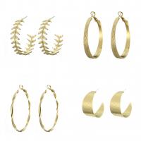 Mode Eisen Prise Kreis Ohrringe, goldfarben plattiert, Modeschmuck & verschiedene Stile für Wahl & für Frau, goldfarben, verkauft von Paar