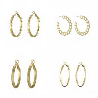 Mode Eisen Prise Kreis Ohrringe, Modeschmuck & verschiedene Stile für Wahl & für Frau, goldfarben, verkauft von Paar