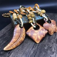 Деревянные ожерелья, деревянный, ювелирные изделия моды & Мужская & разные стили для выбора, длина:Приблизительно 32.28 дюймовый, продается PC
