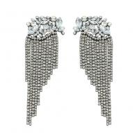 Fashion Fringe Earrings, Zinc Alloy, plated, fashion jewelry & for woman & with rhinestone 
