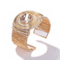 Zinc Alloy Cuff Bangle, with Glass, plated, fashion jewelry & for woman 