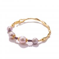 Cultured Freshwater Pearl Brass Bracelet, with Freshwater Pearl, fashion jewelry & for woman cm 