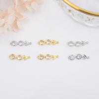 Cubic Zirconia Brass Connector, with Cubic Zirconia, Heart, plated, fashion jewelry & Unisex & 1/1 loop Approx 