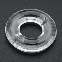 Transparent Acrylic Connector, Donut, DIY & 1/1 loop & hollow, clear Approx 0.5mm 