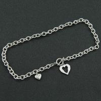Titanium Steel Jewelry Necklace, Heart, fashion jewelry & for woman, original color Approx 46 cm 