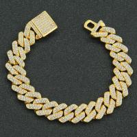 Zinc Alloy Rhinestone Bracelets, fashion jewelry & with rhinestone 