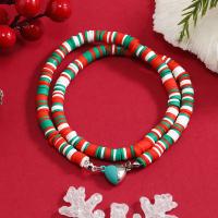 Joyería de la Navidad del collar del suéter, Arcilla polimero, con aleación de zinc, Diseño de Navidad & para mujer, longitud:aproximado 16.54 Inch, Vendido por UD
