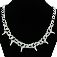 Rhinestone Zinc Alloy Necklace, fashion jewelry & for woman & with rhinestone Approx 50 cm 