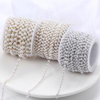 Mode Edelstahl Halskette Kette, 304 Edelstahl, mit Kunststoff Perlen, plattiert, DIY & verschiedene Größen vorhanden, keine, 5m/Tasche, verkauft von Tasche