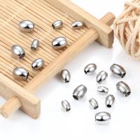 Edelstahl Perlen, 304 Edelstahl, Trommel, Elektrolysierung, DIY & verschiedene Größen vorhanden, originale Farbe, 100PCs/Tasche, verkauft von Tasche