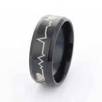 Stainless Steel Finger Ring, 304 Stainless Steel & for man, black 