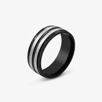 Anillo de dedo de acero Titanium de, Partículas de acero, pulido, Joyería & unisexo & diverso tamaño para la opción, Negro, 8mm, Vendido por UD