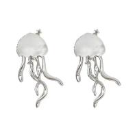 Resin Zinc Alloy Earring, with Resin, silver color plated, fashion jewelry & for woman, silver color 