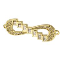 Cubic Zirconia Micro Pave Brass Connector, real gold plated, micro pave cubic zirconia, gold Approx 1.5mm 