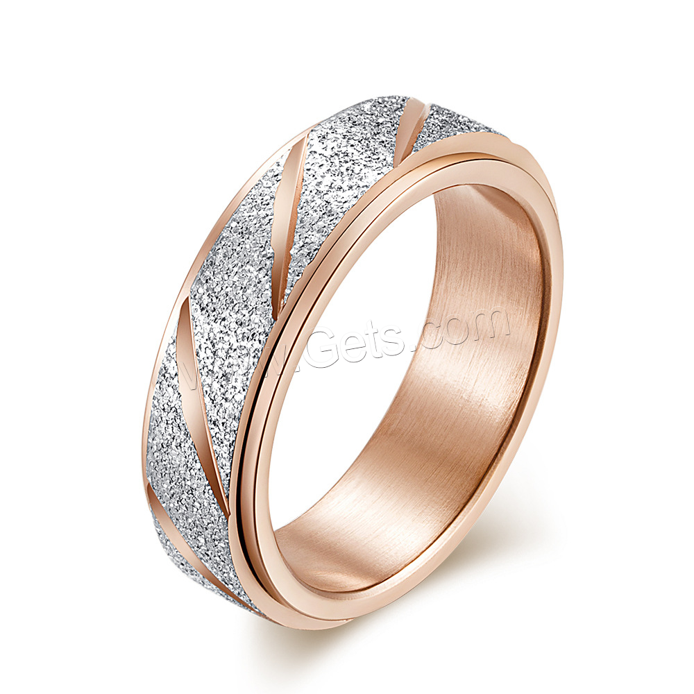 Titanium Steel Finger Ring, plated, different size for choice & for woman & frosted, more colors for choice, Sold By PC