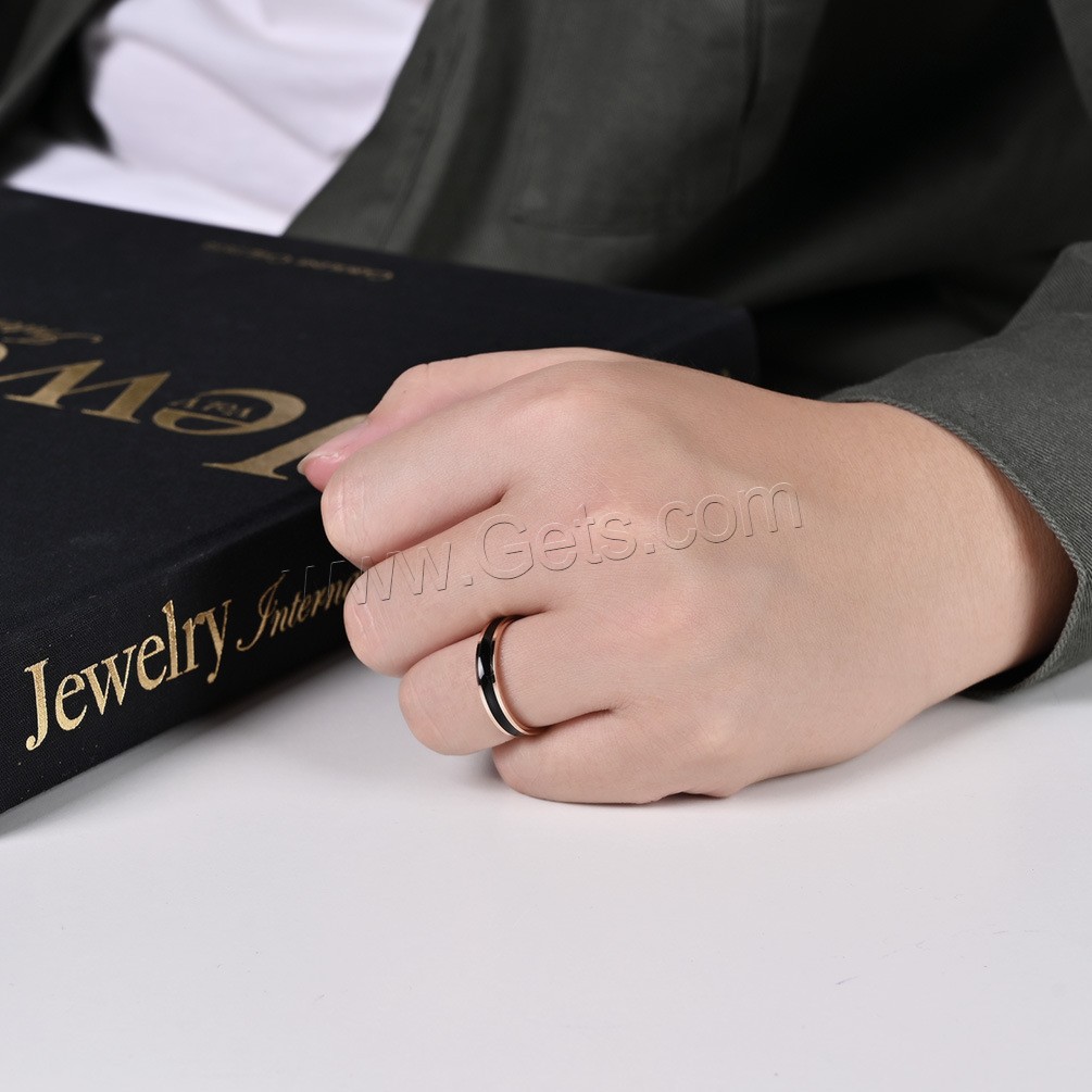 Титан Сталь палец кольцо, титан, Другое покрытие, Мужская & разный размер для выбора & Эпоксидная стикер, Много цветов для выбора, продается PC