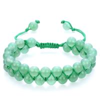 Gemstone Bracelets, with Polyester Cord, Round, Double Layer & Unisex, 8mm Approx 6.7-11 Inch 