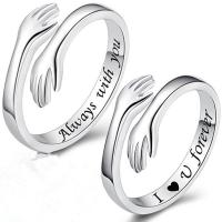Brass Finger Ring, Hand, platinum plated, adjustable & with letter pattern & for woman US Ring 