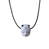 Porzellan Pullover Halskette, mit Wachsschnur, verschiedene Stile für Wahl & für Frau, weiß, Länge:80 cm, verkauft von PC