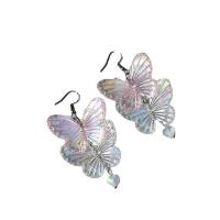 Resin Zinc Alloy Earring, with Resin, Butterfly, for woman 