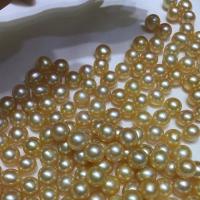 Natural Akoya Cultured Pearl Beads, Akoya Cultured Pearls, DIY, golden, 10-11mm 