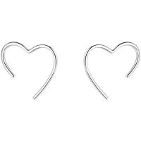 Zinc Alloy Stud Earring, Heart, silver color plated, fashion jewelry & for woman 