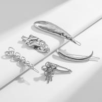 Заколки-слайды, цинковый сплав, с Железо, плакирован серебром, ювелирные изделия моды & разные стили для выбора & Женский, продается PC