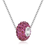 Rhinestone Zinc Alloy Necklace, silver color plated, fashion jewelry & for woman & with rhinestone 10mm cm 