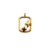 Brass Jewelry Pendants, Rectangle, 18K gold plated, DIY, golden 