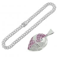 Rhinestone Zinc Alloy Necklace, fashion jewelry & with rhinestone, silver color Approx 50 cm 