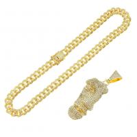 collier de Stras en alliage Zinc, alliage de zinc, bijoux de mode & avec strass, plus de couleurs à choisir Environ 50 cm, Vendu par PC