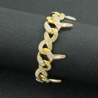Zinc bracelets en strass en alliage , alliage de zinc, bijoux de mode & avec strass, plus de couleurs à choisir Environ 8 pouce, Vendu par PC