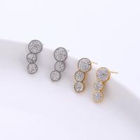Stainless Steel Cubic Zirconia Stud Earring, 316L Stainless Steel, fashion jewelry & micro pave cubic zirconia & for woman 12mm 