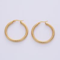 Stainless Steel Hoop Earring, 316L Stainless Steel, 18K gold plated, fashion jewelry & for woman, golden, 40mm 