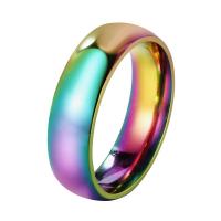 Titanium Steel Finger Ring, fashion jewelry & Unisex multi-colored, 6mm 