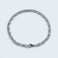 Stainless Steel Chain Bracelets, 316L Stainless Steel, electrolyzation  & for man, original color 