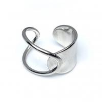 Палец кольцо-латунь, Латунь, плакирован серебром, ювелирные изделия моды & Женский, серебряный, 19mm, продается PC