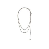 Titan Schmuck Halskette, Titanstahl, mit Kunststoff Perlen, Modeschmuck & einstellbar & für Frau, originale Farbe, Länge:122 cm, verkauft von PC