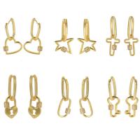 Cubic Zirconia Micro Pave Brass Earring, gold color plated & for woman, gold 