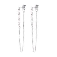 Brass Drop Earring, platinum plated, fashion jewelry & for woman, original color, 100mm 