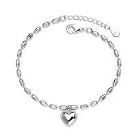 Brass Bracelets, Heart, platinum plated, fashion jewelry & for woman, original color mm 