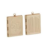 Brass Jewelry Pendants, Square, gold color plated gold 