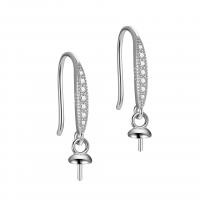 Sterling Silver Earring Drop Component, 925 Sterling Silver, plated, DIY & with rhinestone 