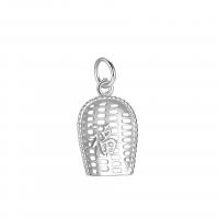 Sterling Silver Pendants, 925 Sterling Silver, plated, DIY & with letter pattern & hollow 