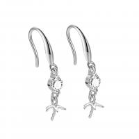 Sterling Silver Drop Earring, 925 Sterling Silver, plated, DIY & with rhinestone 